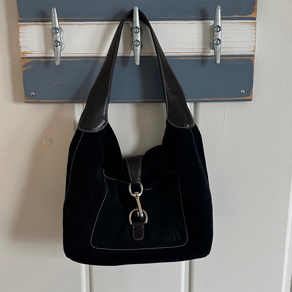 Dooney & Bourke Black Suede Hobo Bag